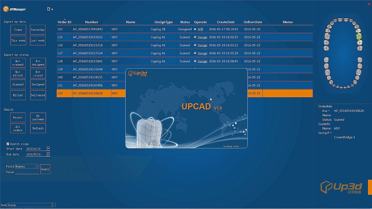 how to design a 3-unit crown bridge with UPCAD