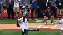 Rapper Snoop Dogg throws out first pitch