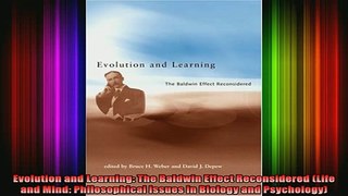 READ book  Evolution and Learning The Baldwin Effect Reconsidered Life and Mind Philosophical Full EBook