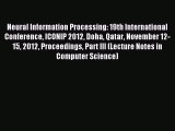 Read Neural Information Processing: 19th International Conference ICONIP 2012 Doha Qatar November