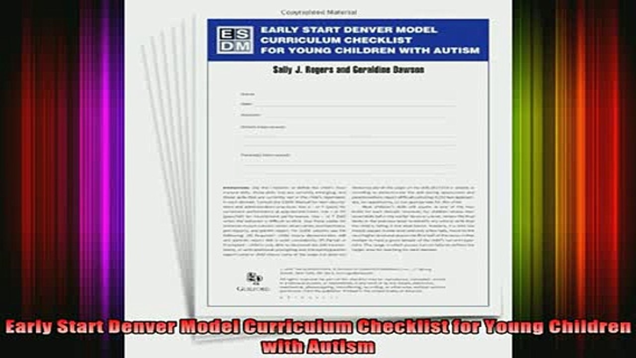 Free Full PDF Downlaod  Early Start Denver Model Curriculum Checklist for Young Children with Autism Full Ebook Online Free