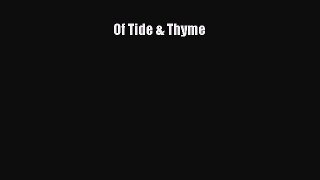 Read Books Of Tide & Thyme E-Book Free