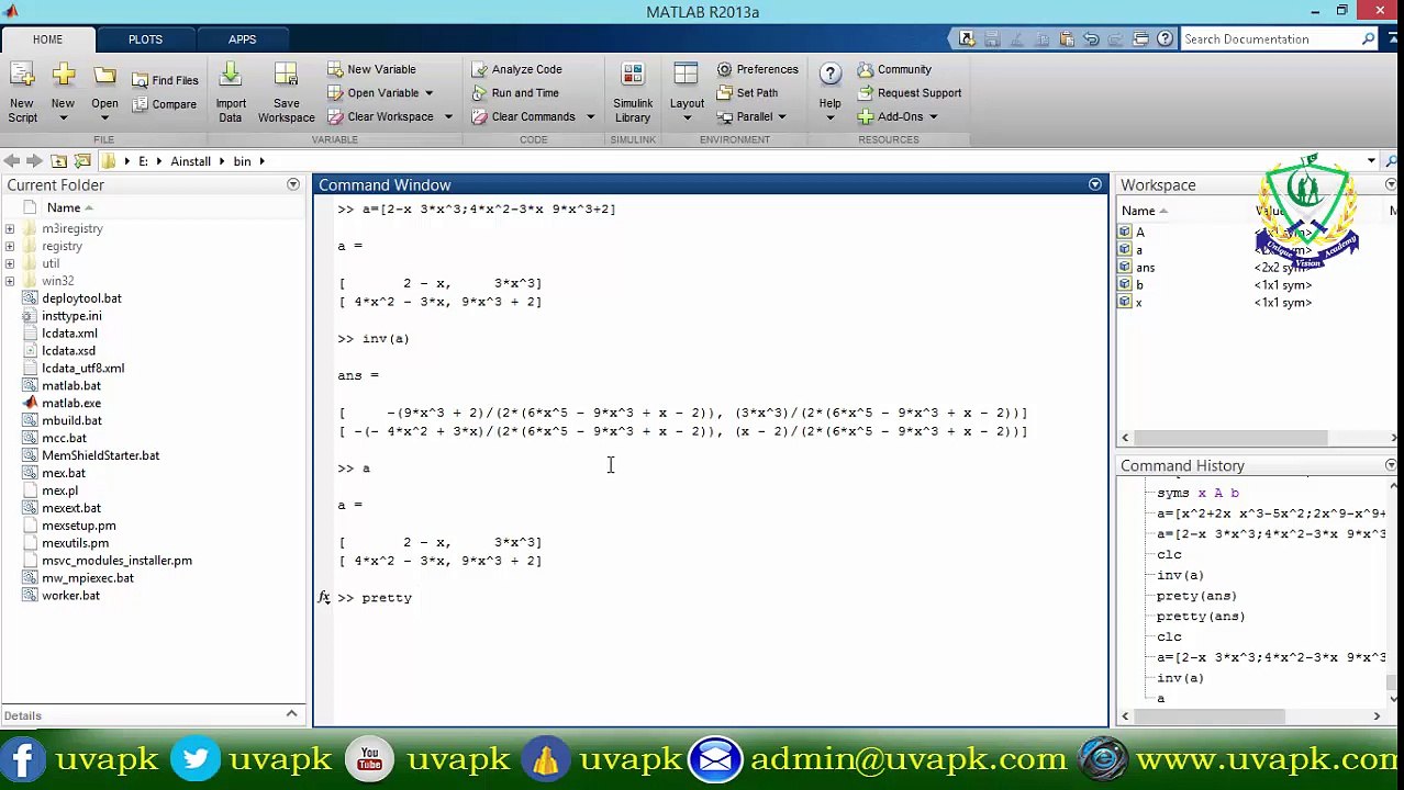 Lecture 22 how to create symbolic matrix in matlab in hindi urdu