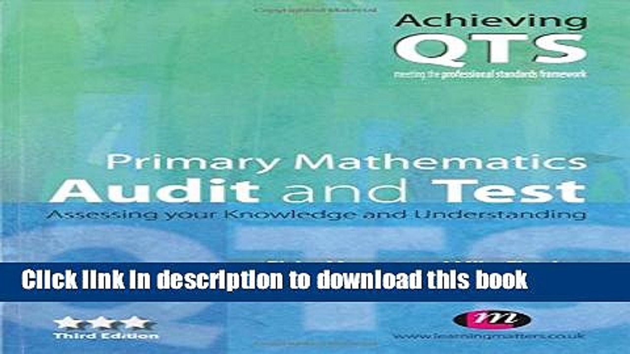 Read Primary Mathematics: Audit and Test (Achieving QTS Series)  Ebook Free