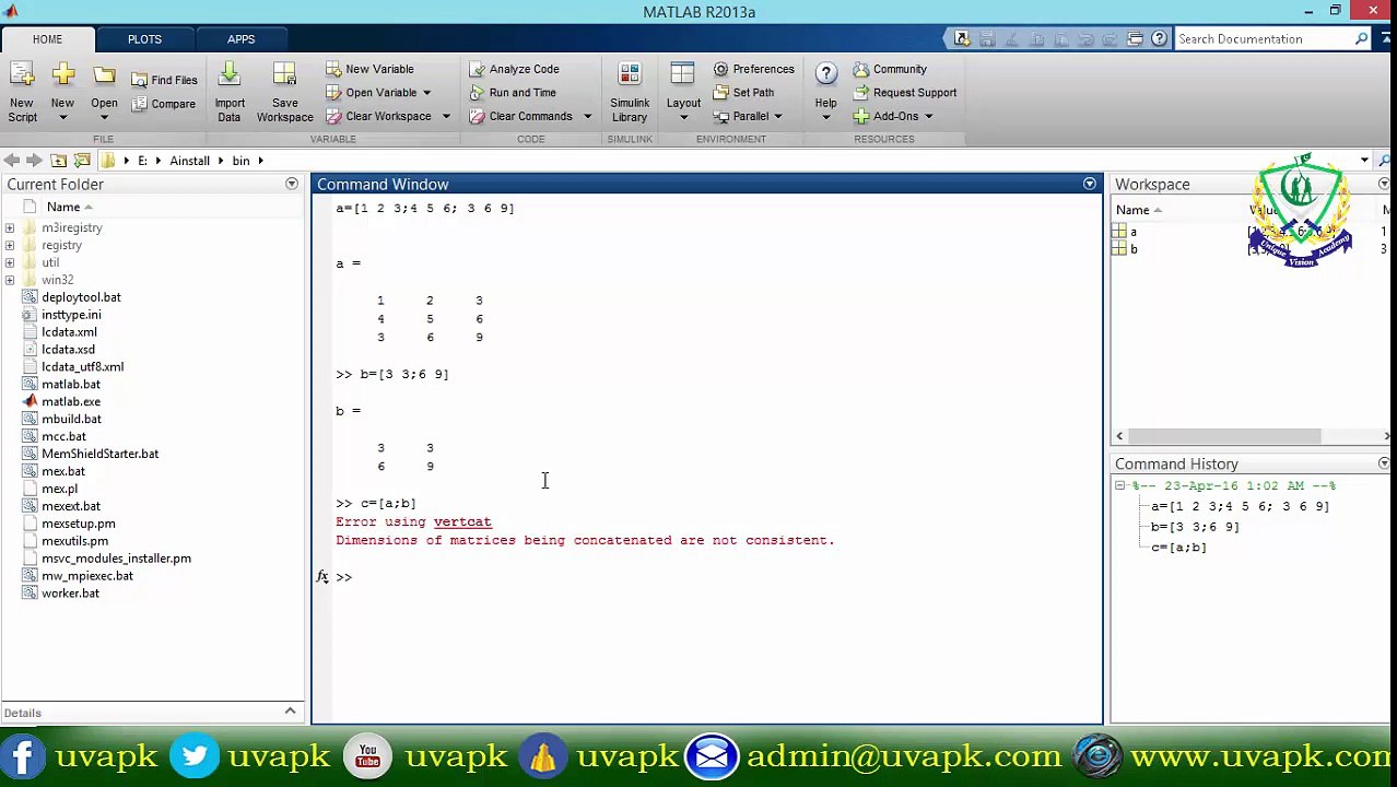 Lecture 16 how to combine  matrix in matlab in hindi urdu