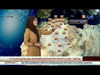 الاحوال الجوية  / أحوال الطقس ليوم الاثنين 13 جوان 2016