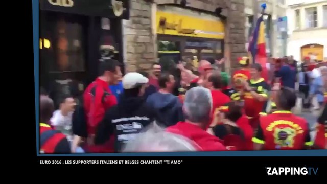 Euro 2016 : Des supporters italiens et belges chantent ensemble Ti Amo dans les rues de Lyon (Vidéo)