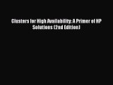 Read Clusters for High Availability: A Primer of HP Solutions (2nd Edition) PDF Free