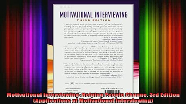 READ book Motivational Interviewing Helping People Change 3rd Edition Applications of Motivational Full Free