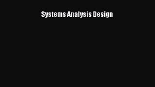 Read Systems Analysis Design Ebook Online