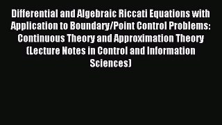 Read Differential and Algebraic Riccati Equations with Application to Boundary/Point Control