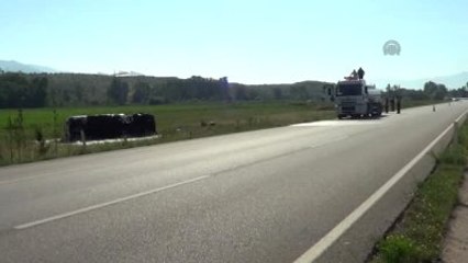 Lpg Yüklü Tanker Devrildi: 1 Yaralı