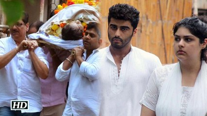 Arjun attends grandmothers funeral with dad Boney Kapoor
