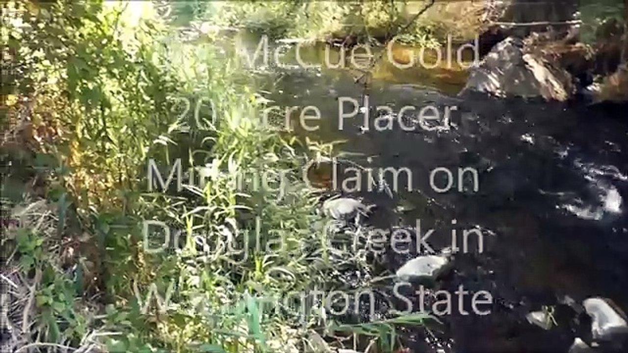 McCue Gold 20 Acre Placer Mining Claim on Douglas Creek in Washington State from Department of Land