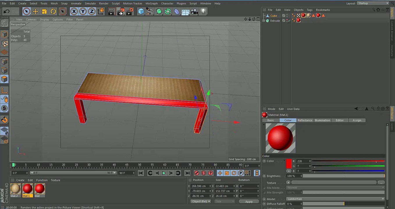 how, to design a teble in Cinema 4D