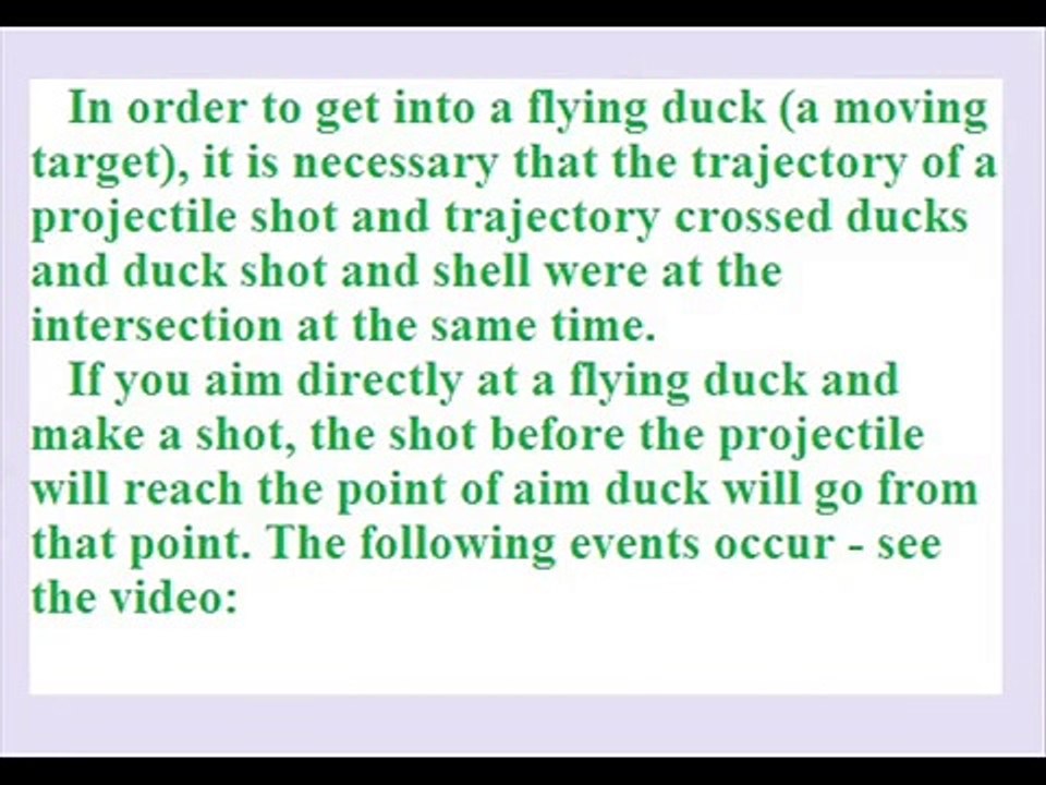Aiming and shooting at a moving target. How to lead ducks. Shooting ducks