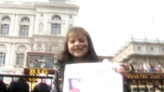 Libyan protes in London child idea about Gadaffi 29-03-2011