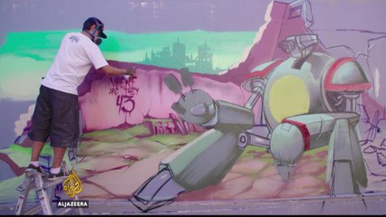 Politics inspire Australian artist to brighten Sydney streets