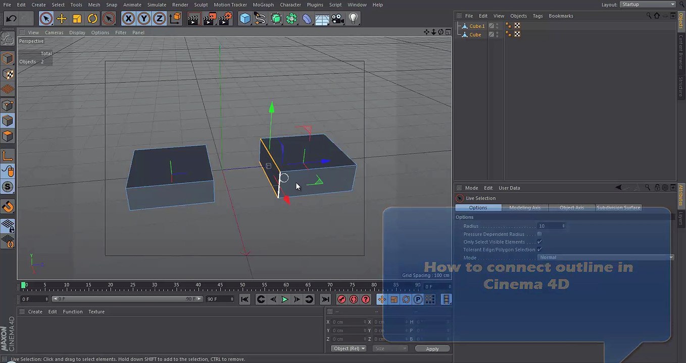 How to connect outline in Cinema 4D