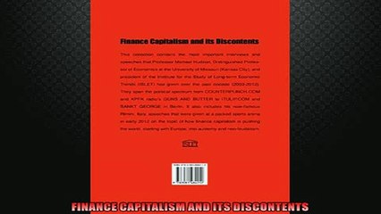 EBOOK ONLINE  FINANCE CAPITALISM AND ITS DISCONTENTS  BOOK ONLINE