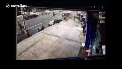 Out-of-control car smashes into electric bikes