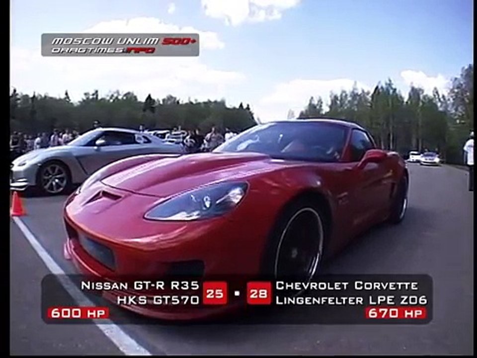 Nissan GT-R HKS GT570 vs Chevrolet Corvette Z06 Supercharged