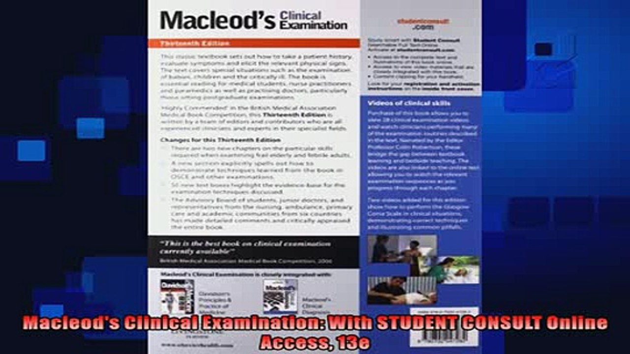 FREE PDF  Macleods Clinical Examination With STUDENT CONSULT Online Access 13e  FREE BOOOK ONLINE