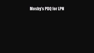 Read Mosby's PDQ for LPN Ebook Free