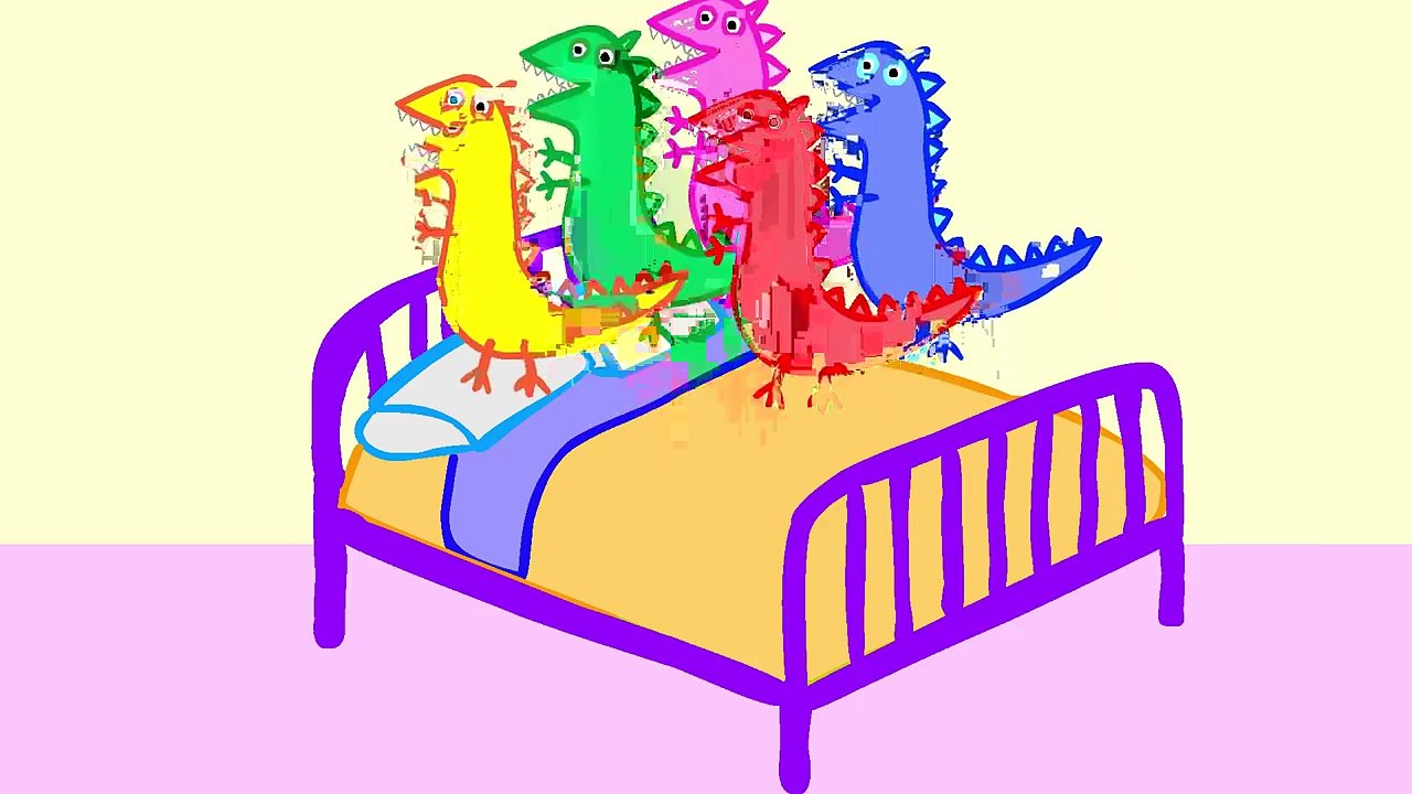 Five little Dinosaurs jumping on bed Peppa Pig Ballerina new episode Parody
