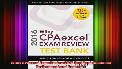 READ book  Wiley CPAexcel Exam Review 2016 Test Bank Business Environment and Concepts Full Free