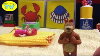 Masha and the bear Маша и медведь caught chickenpox Peppa pig toys playset Dolls