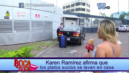 Karen Ramírez afirma que los platos sucios se lavan en casa