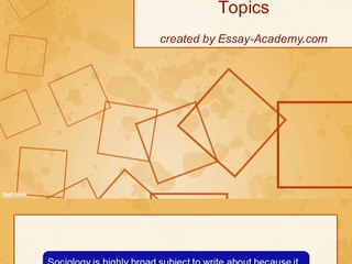 Sociology Term Paper Topics