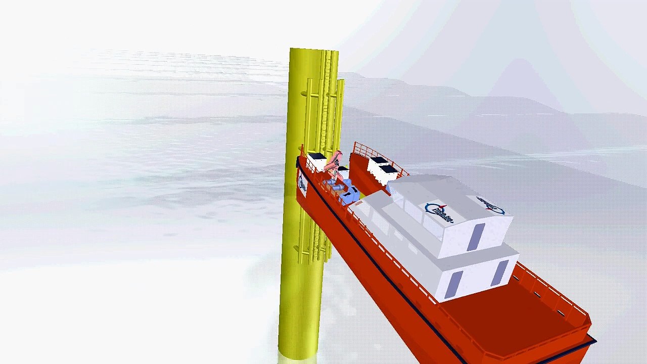 North Sea Logistics Pivoting Deck Vessel - animation 2016