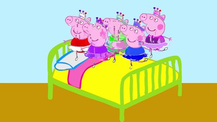 Five little pigs jumping on bed Peppa Pig Ballerina Finger Family new episode Parody