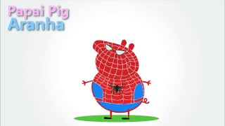Família Peppa Pig Homem ARANHA Super Heróis SpiderMan Hombre El Araña Pintar Desenho 2016 スパイダーマン
