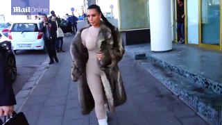 RAW VIDEO: Kim Kardashian shows bodysuit wearing favourite coat in Iceland
