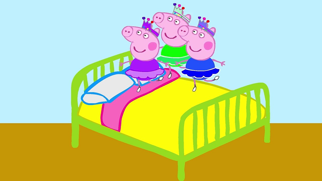 Five little Dinosaurs jumping on bed Peppa Pig Ballerina new episode Parody