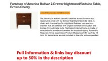 Furniture of America Bolivar 2-Drawer Nightstand/Bedside Table, Brown Cherry