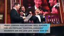 Tonys: Jake Gyllenhaal, Sean Hayes, James Corden sing during commercial break