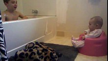 Stella and Brother Bath time 3/28/12