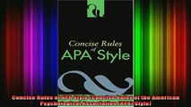 Free Full PDF Downlaod  Concise Rules of APA Style Concise Rules of the American Psychological Association APA Full Ebook Online Free