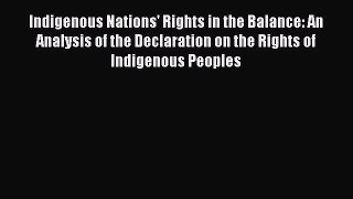 Read Book Indigenous Nations' Rights in the Balance: An Analysis of the Declaration on the