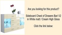 Sideboard Chest of Drawers Bari V2 in White matt / Cream High Gloss