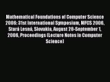 Read Mathematical Foundations of Computer Science 2006: 31st International Symposium MFCS 2006