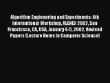 Read Algorithm Engineering and Experiments: 4th International Workshop ALENEX 2002 San Francicsco