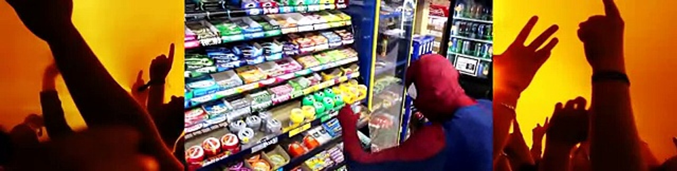 Spiderman vs Venom in Real Life! Grocery Shopping and Superhero Fights and Fun!