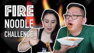 Korean Spicy Fire Noodle Challenge - JP vs Julia