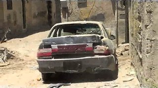 قصف حي الميدان بالمدفعية هدم المنازل 19\7\2012