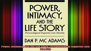 READ book  Power Intimacy and the Life Story Personological Inquiries into Identity Full Free